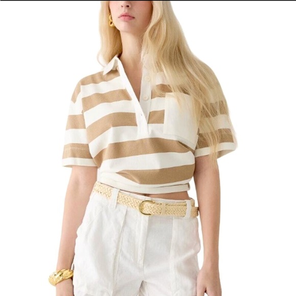 J. Crew boxy stripped polo - Picture 1 of 6